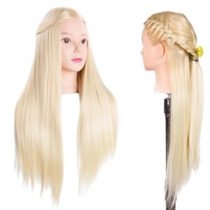 Tête à coiffer professionnelle blonde platine